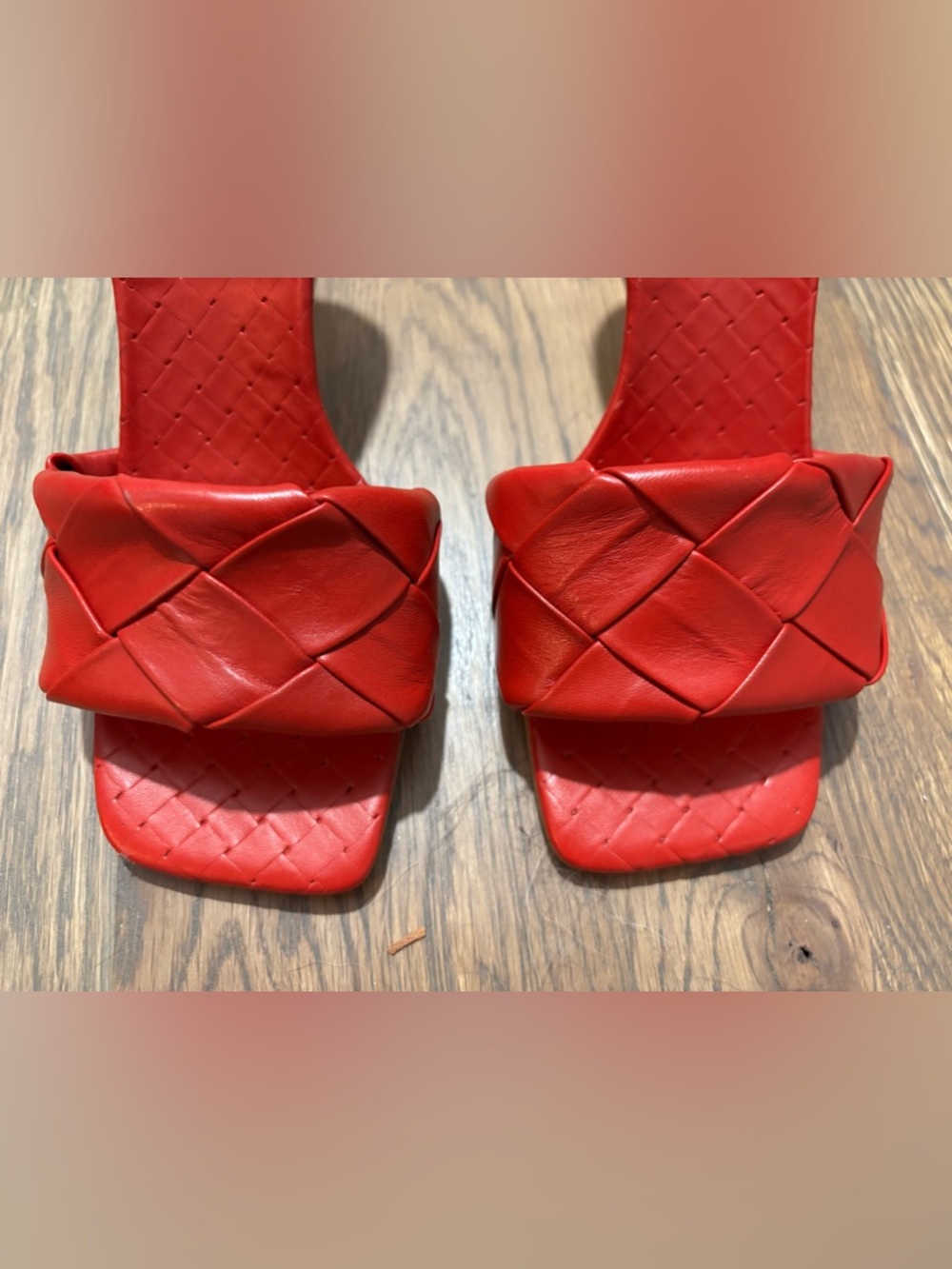 Vince Camuto NWOT Brelanie Braided Strap Sandal Red Mules Size 7 - Picture 10 of 11